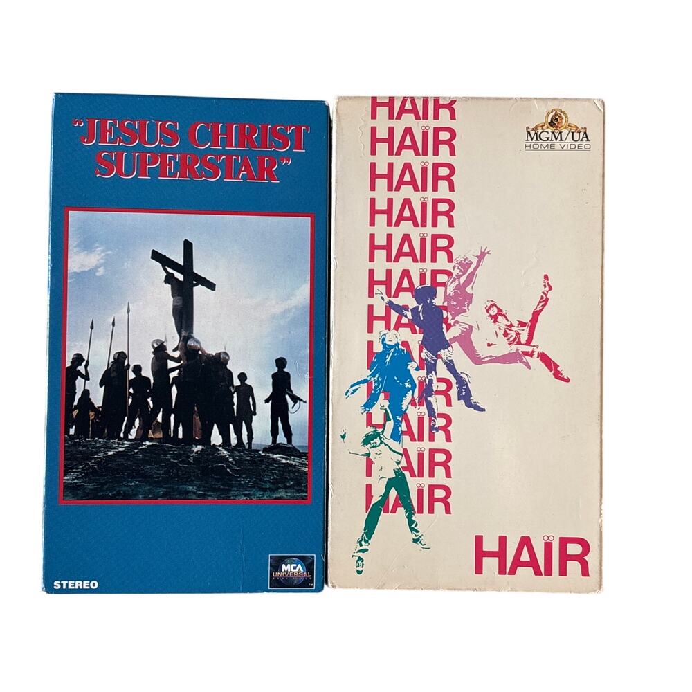 Jesus Christ Super Star x HAIR VHS bundle musical film lot movie (2) retro